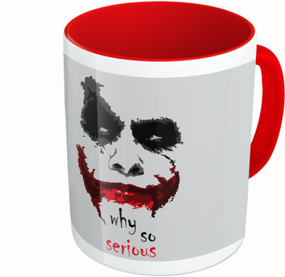 

MiiCreations Printed Two Tone Red And White Why So Serious Ceramic Mug(325 ml)