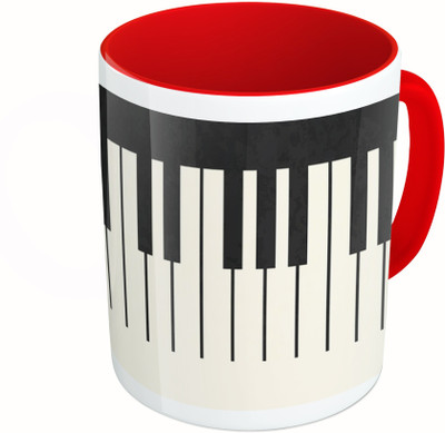 

MiiCreations Printed Two Tone Red And White Piano Pattern Ceramic Mug(325 ml)