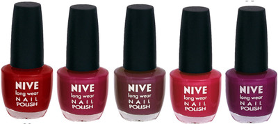 

Nive Colour Blast Nail Lacquer (set of 5 Nail Polish ) Pink,Pink,Purple,Pink,Purple(Pack of 5)