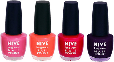 

Nive Colour Blast Nail Lacquer Pink,Orange,Pink,Red,(Pack of 4)