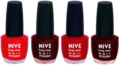 

Nive Colour Blast Nail Lacquer (Set of 4 Nail Polish) Red,Maroon,Red,Maroon,(Pack of 4)