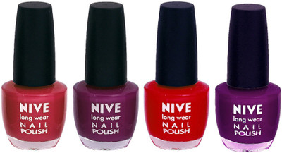 

Nive Colour Blast Nail Lacquer (Set of 4 Nail Polish) Brown,Purple,Pink,Purple,(Pack of 4)