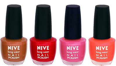 

Nive Colour Blast Nail Lacquer (Set of 4 Nail Polish) Pink,Purple,Red,Purple,(Pack of 4)
