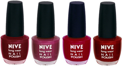 

Nive Colour Blast Nail Lacquer (Set of 4 Nail Polish) Maroon,Purple,Pink,Red,(Pack of 4)