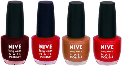 

Nive Colour Blast Nail Lacquer Red,Red,Brown.Red,(Pack of 4)