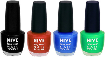 

Nive Colour Blast Nail Lacquer Black,Brown,Blue,Green,(Pack of 4)