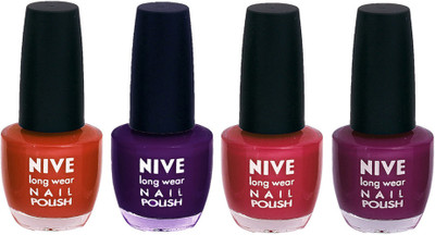 

Nive Colour Blast Nail Lacquer (Set of 4 Nail Polish) Maroon,Brown,Red,Pink,(Pack of 4)