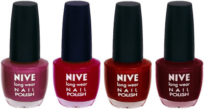 

Nive Colour Blast Nail Lacquer (Set of 4 Nail Polish) Purple,Pink,Red,Maroon,(Pack of 4)