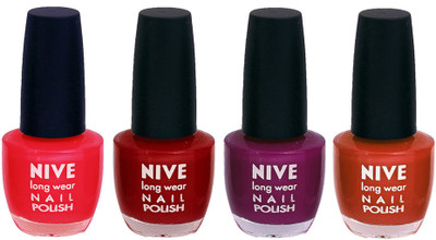 

Nive Colour Blast Nail Lacquer Red,Pink,Purple,Brown,(Pack of 4)