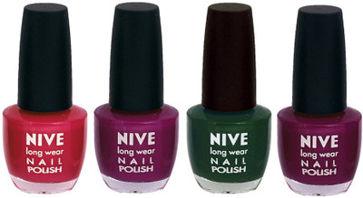 

Nive Colour Blast Nail Lacquer (Set of 4 Nail Polish) Pink,Purple,Green,Purple,(Pack of 4)