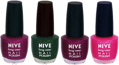 

Nive Colour Blast Nail Lacquer (Set of 4 Nail Polish) Purple,Green,Purple,Pink,(Pack of 4)