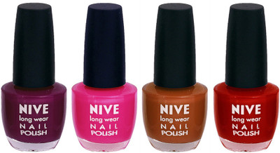 

Nive Colour Blast Nail Lacquer (Set of 4 Nail Polish) Brown,Red,Pink,Orange,(Pack of 4)