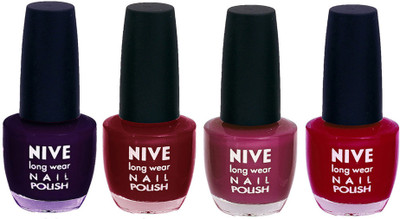 

Nive Colour Blast Nail Lacquer (Set of 4 Nail Polish) Purple,Maroon,Purple,Pink,(Pack of 4)