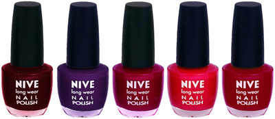

Nive Colour Blast Nail Lacquer (set of 5 Nail Polish ) Red,Purple,Pink,Pink,Pink(Pack of 5)
