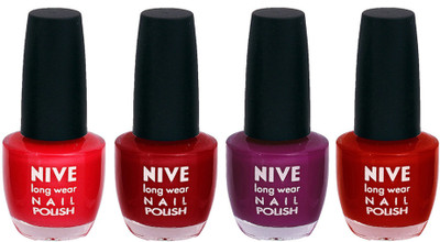 

Nive Colour Blast Nail Lacquer Black,Red,Purple,Red,(Pack of 4)