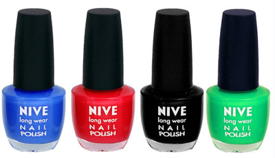

Nive Colour Blast Nail Lacquer Blue,Red,Black,Green,(Pack of 4)