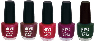 

Nive Colour Blast Nail Lacquer (set of 5 Nail Polish ) Pink,Purple,Pink,Purple,Green(Pack of 5)