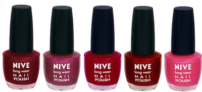 

Nive Colour Blast Nail Lacquer (set of 5 Nail Polish ) Red,Purple,Pink,Red,Pink(Pack of 5)