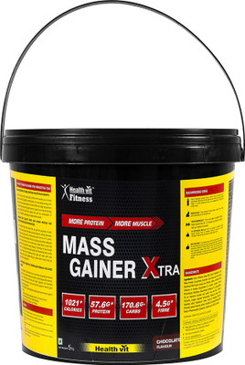 

HealthVit Mass Gainer Xtra Chocolate Flavour 5KG /11.02 lbs Weight Gainers/Mass Gainers(5 kg, Chocolate)