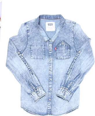 

Levi's Girl's Solid Casual Blue Shirt