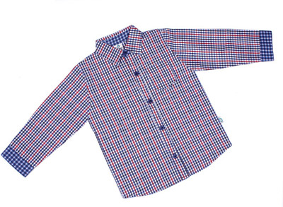 

Cuddledoo Baby Boys Checkered Casual Blue Shirt