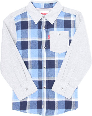 

Levi's Boys Checkered Casual Blue Shirt