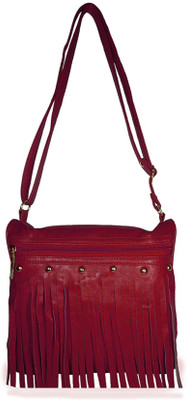 

Chalissa Girls Casual Maroon PU Sling Bag