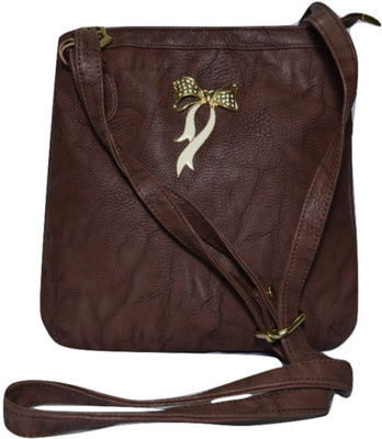 

RIZTA Women Casual Brown Leatherette Sling Bag