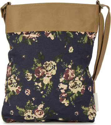

People Women Casual Blue Canvas Sling Bag