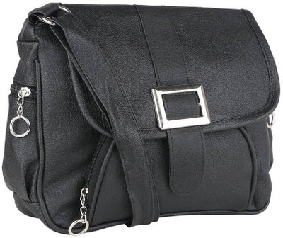 

ELLI FASHION Girls Casual Black PU Sling Bag