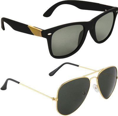 

Zyaden Wayfarer, Aviator Sunglasses(Black, Black