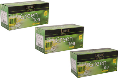 

Lemor Lemor Green Tea Pack of 3 Different Flavours - Honey, Tulsi and Lemon (25 Tea Bags Each) Tulsi, Lemon, Honey Green Tea Bags Box(75 Sachets)