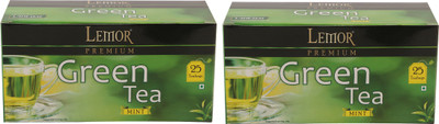 

Lemor Lemor Mint Green Tea 25 Tea Bags - Pack of 2 Mint Green Tea Bags(50 Sachets, Box)