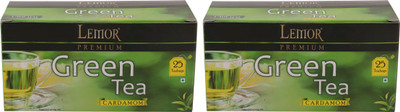 

Lemor Lemor Cardamom Green Tea 25 Tea Bags - Pack of 2 Cardamom Green Tea Bags(50 Sachets, Box)