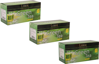 

Lemor Lemor Green Tea Pack of 3 Different Flavours - Mint, Tulsi and Lemon (25 Tea Bags Each) Mint, Tulsi, Lemon Green Tea Bags Box(75 Sachets)