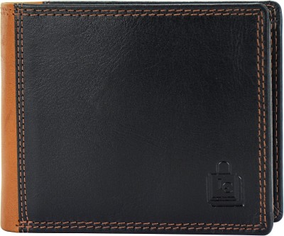 Le Craf Men Black Genuine Leather Wallet(4 Card Slots)