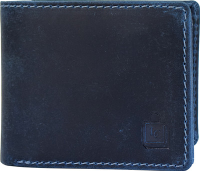 

Le Craf Men Blue Genuine Leather Wallet(4 Card Slots), Blue-02