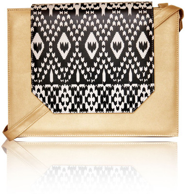 

FIZZA Aztec Black Square Bag Sling Bag(Gold, 12 inch)