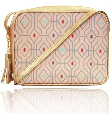 

FIZZA Lotus Grid Gold Pouch Sling Sling Bag(Gold, 9 inch)