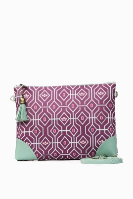 

FIZZA Lotus Grid Zip Clutch Sling Bag(Purple & Blue, 11 inch)