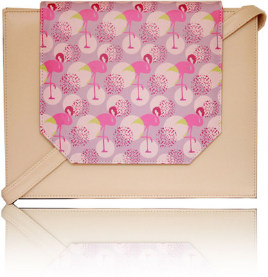 

FIZZA Flamingo Cream Square Bag Sling Bag(Print and Cream, 12 inch)