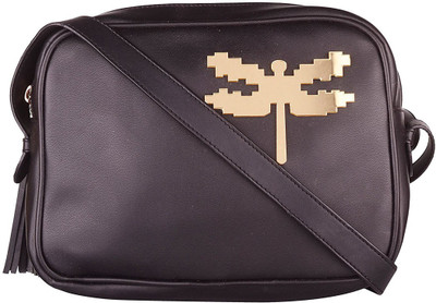 FIZZA Reeves Black Pouch Sling Sling Bag(Black, 9 inch)