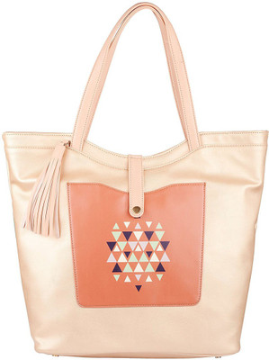 

FIZZA PIECES BROWN ALL PURPOSE TOTE / DIAPER BAG Multipurpose Bag(Gold, 19 inch)