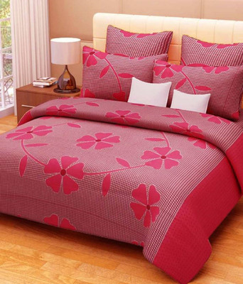 

Balaji fab Polycotton Double Floral Bedsheet(Pack of 1, Pink)