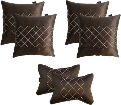 

Lushomes Brown Polyester Car Pillow Cushion for Universal For Car(Rectangular, Pack of 6)