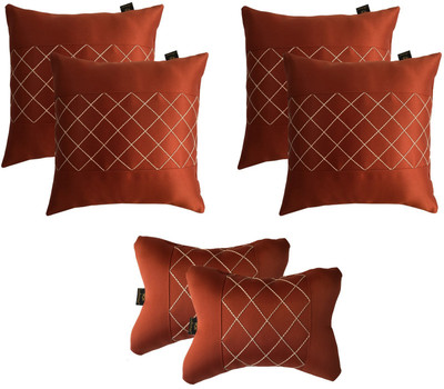 

Lushomes Orange Polyester Car Pillow Cushion for Universal For Car(Rectangular, Pack of 6)