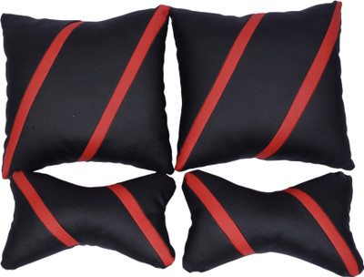 

Lowrence Red Leatherite Car Pillow Cushion for Universal For Car(Contemporary, Pack of 4)