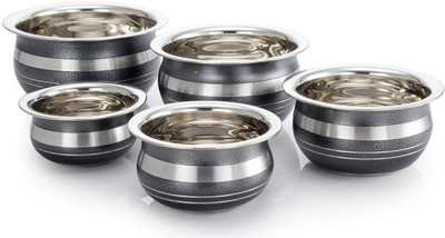 

Mahavir Induction Bottom Cookware Set(Stainless Steel, 5 - Piece), Black