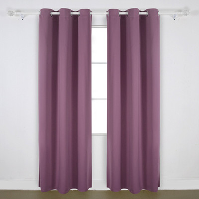 

American-Elm 275 cm (9 ft) Polyester Long Door Curtain (Pack Of 2)(Solid, Purple)