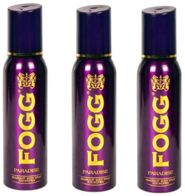 Fogg Paradise Deodorant (Pack of 3) Deodorant Spray - For Women(120 ml, Pack of 3) available at flipkart for Rs.575